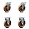 Service Caster 5 Inch High Temp Phenolic Wheel Swivel Top Plate Caster Set with 2 Rigid SCC SCC-20S514-PHSHT-2-R-2 - alternate 1
